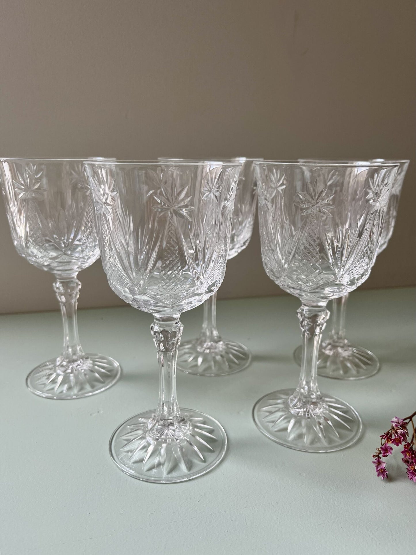 Verres à vin en cristal/ lot de 5