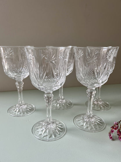 Verres à vin en cristal/ lot de 5