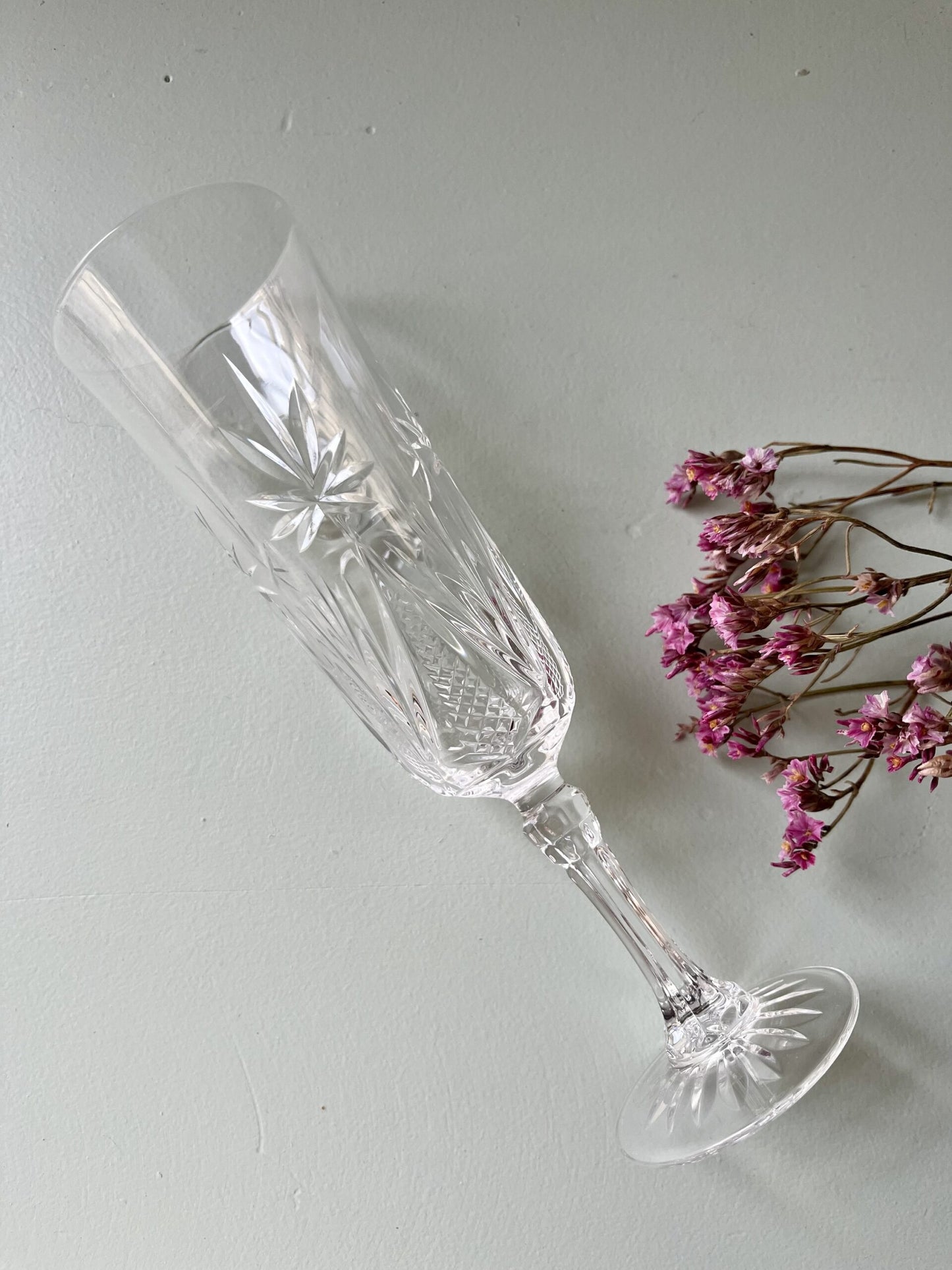 Flûtes en cristal ciselé - lot de 4