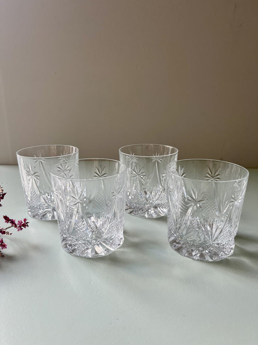 Verres en cristal ciselé - lot de 4