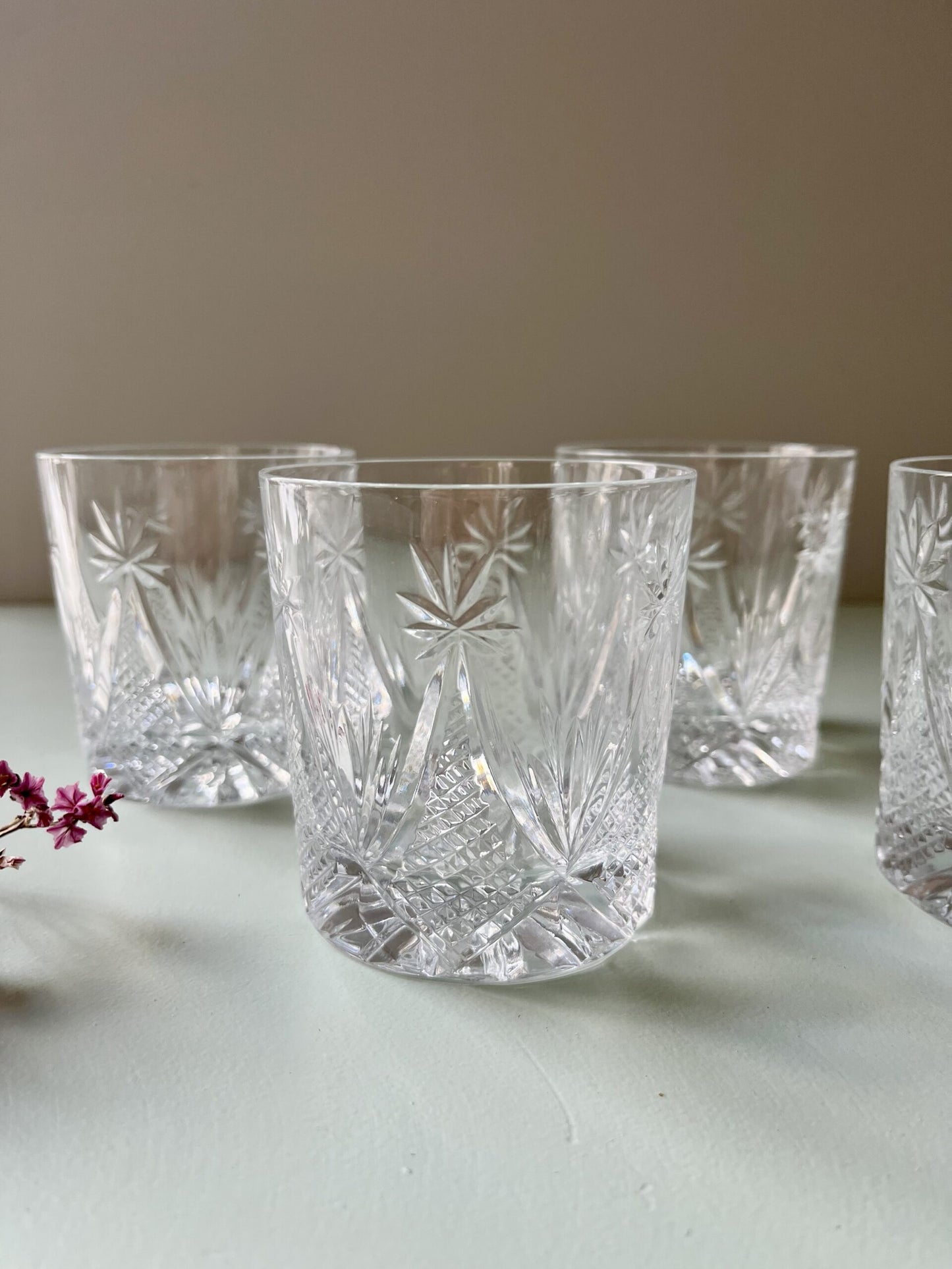 Verres en cristal ciselé - lot de 4