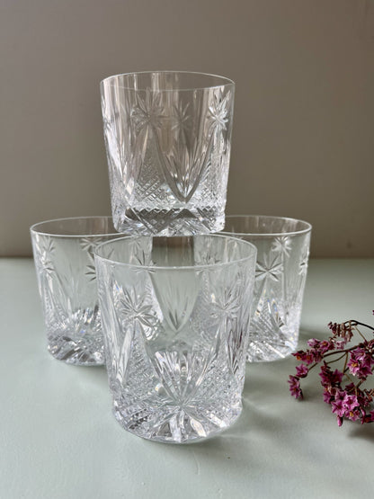 Verres en cristal ciselé - lot de 4