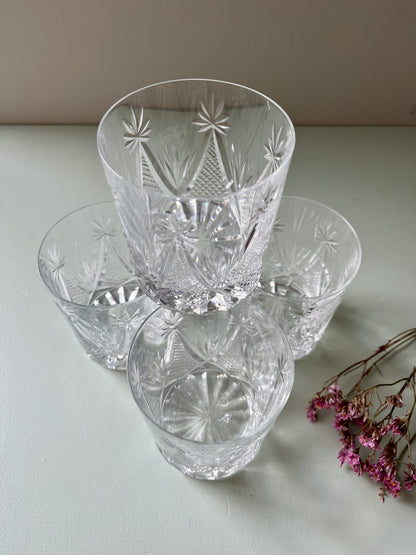 Verres en cristal ciselé - lot de 4