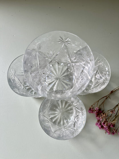 Verres en cristal ciselé - lot de 4