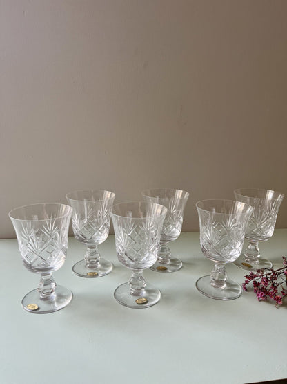 Verres à vin en cristal ciselé - lot de 6