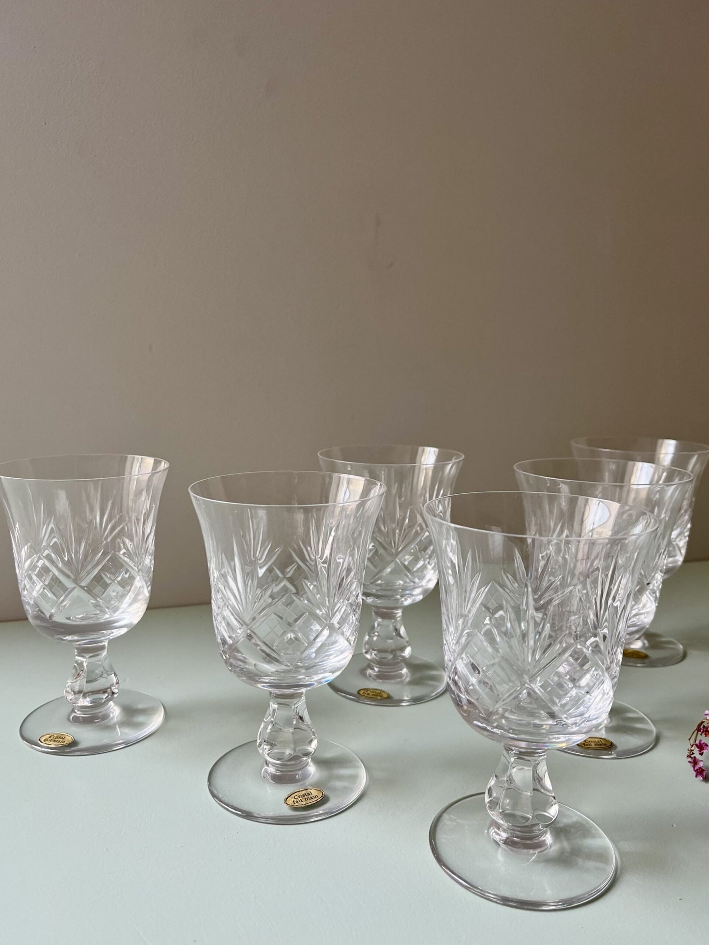 Verres à vin en cristal ciselé - lot de 6