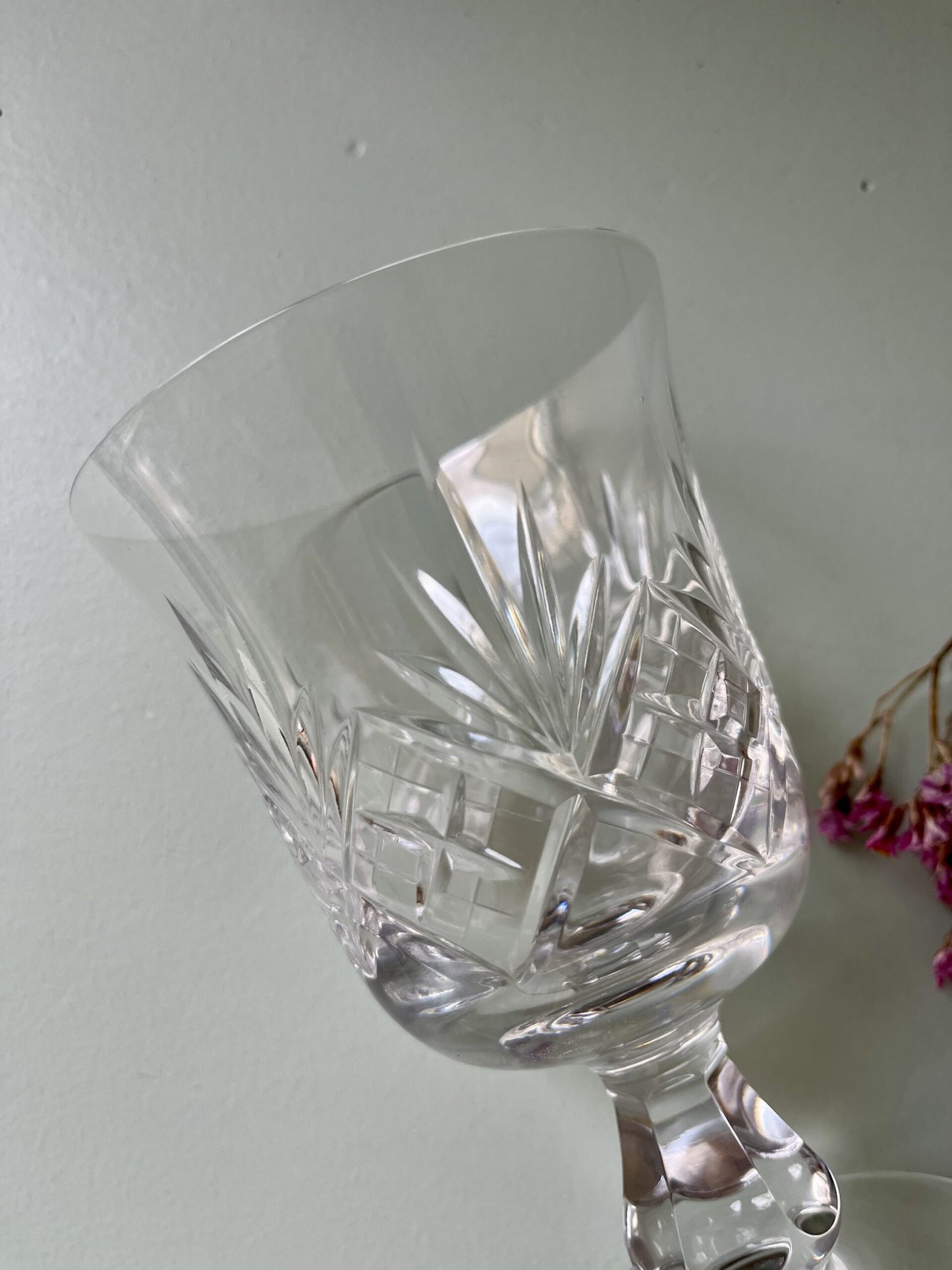 Verres à vin en cristal ciselé - lot de 6