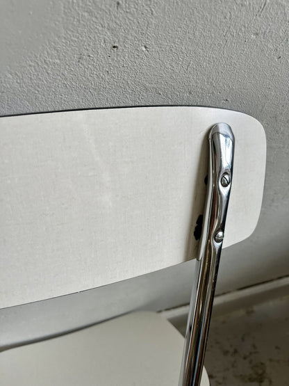 Chaises en Formica blanc x2