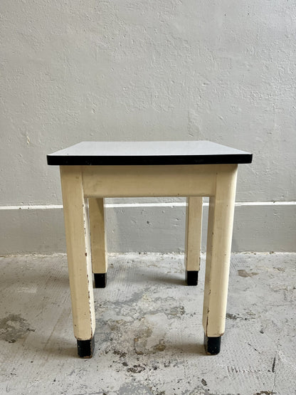 Tabouret vintage en bois et Formica années 50