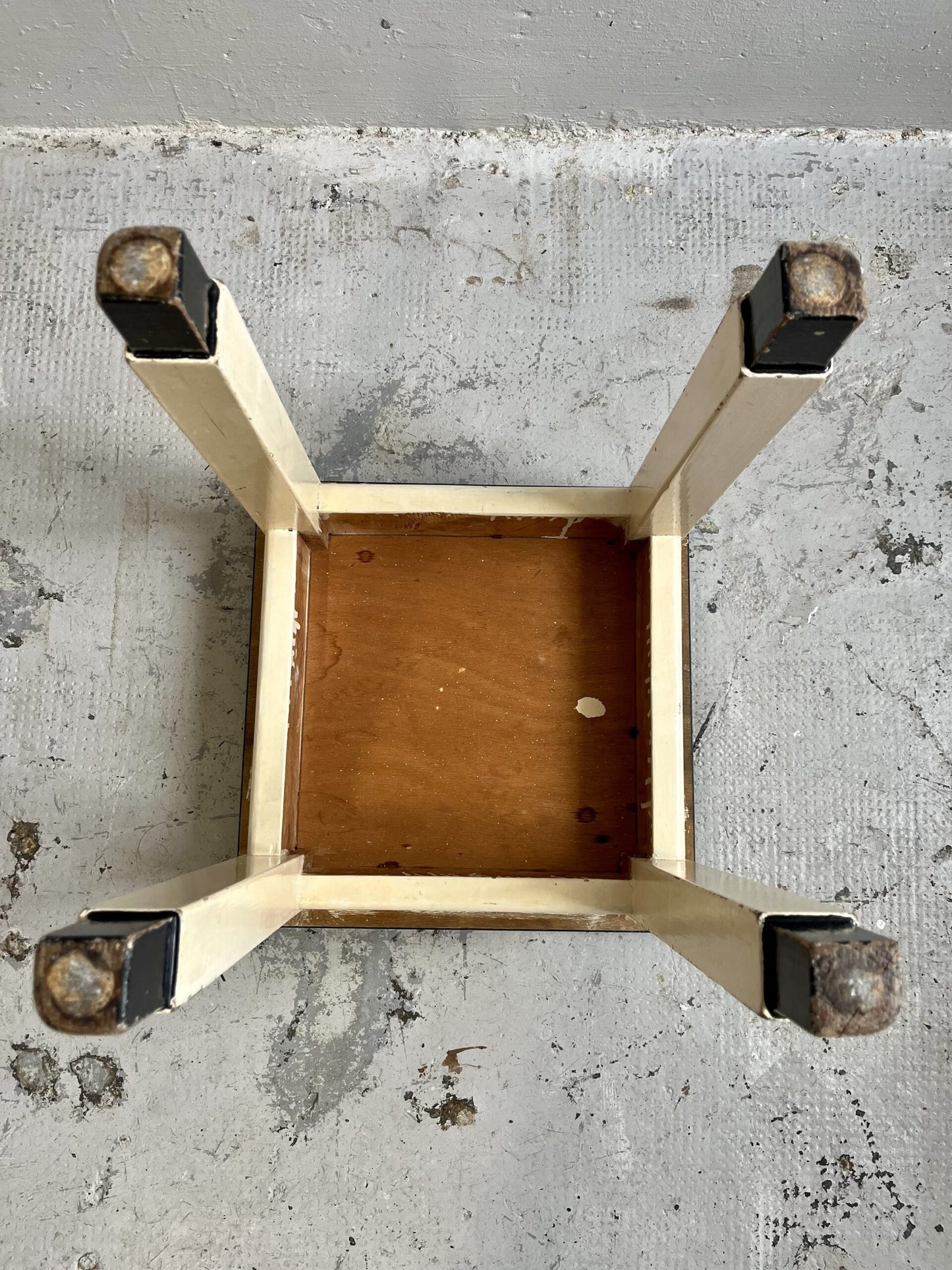 Tabouret vintage en bois et Formica années 50