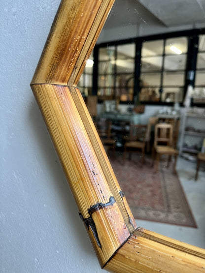 Miroir bambou hexagonal