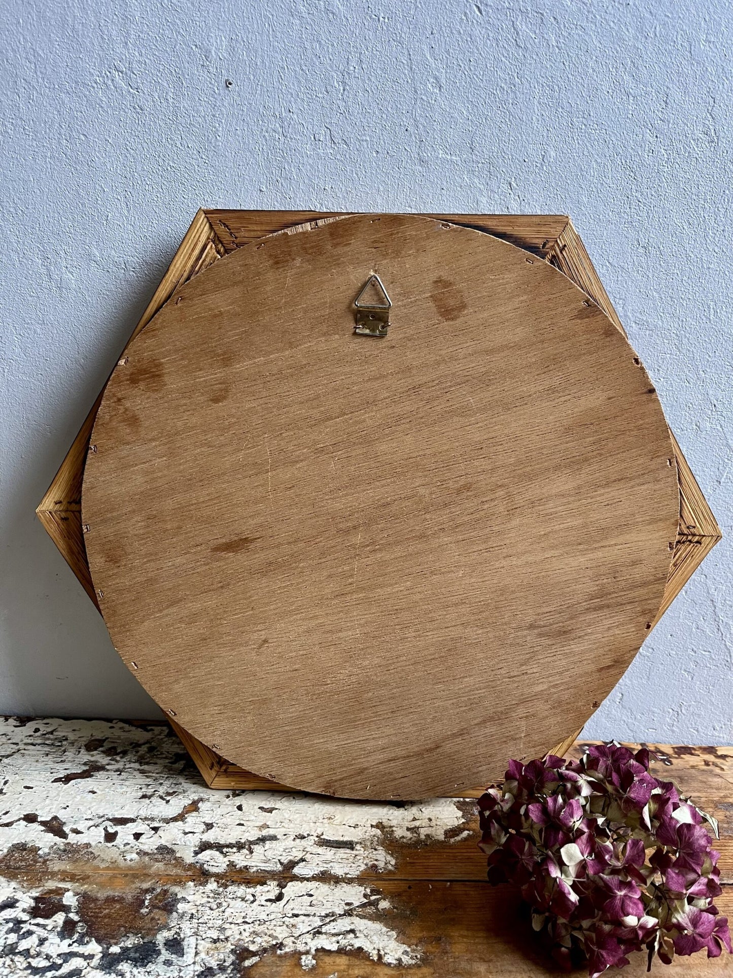 Miroir bambou hexagonal