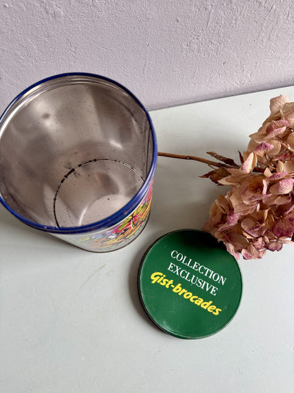 Boîte en métal vintage vert-bleu Gist Brocades
