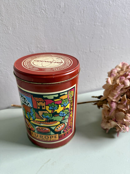 Boîte en métal vintage rouge Gist Brocades