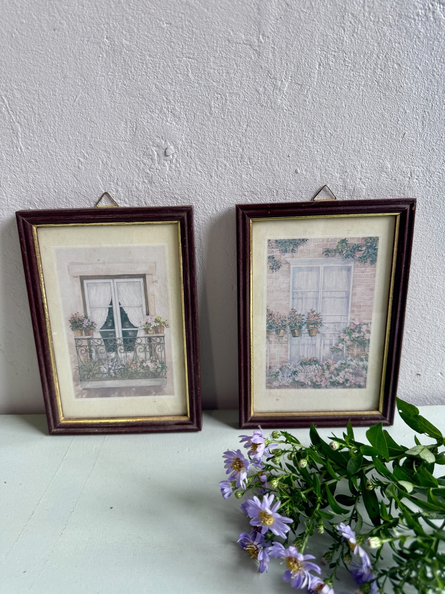 2 petites aquarelles sous cadre