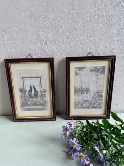 2 petites aquarelles sous cadre