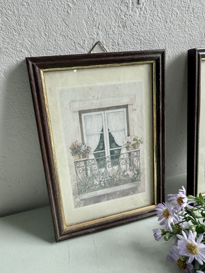 2 petites aquarelles sous cadre