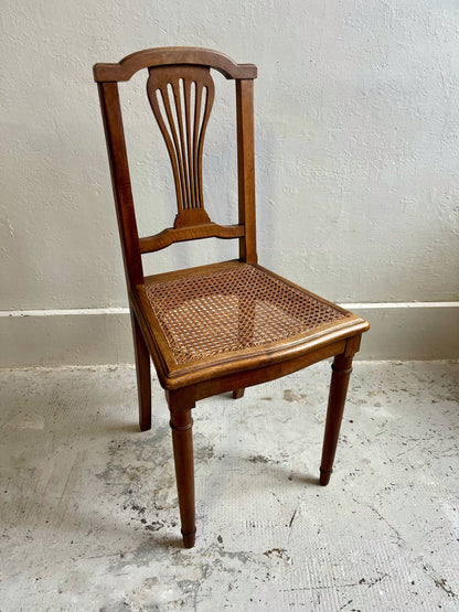 Chaise dossier lyre et cannage