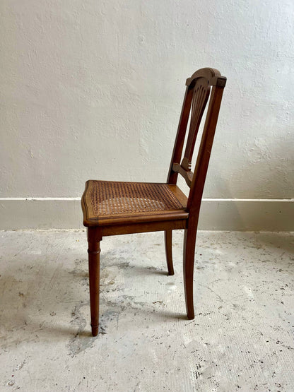 Chaise dossier lyre et cannage