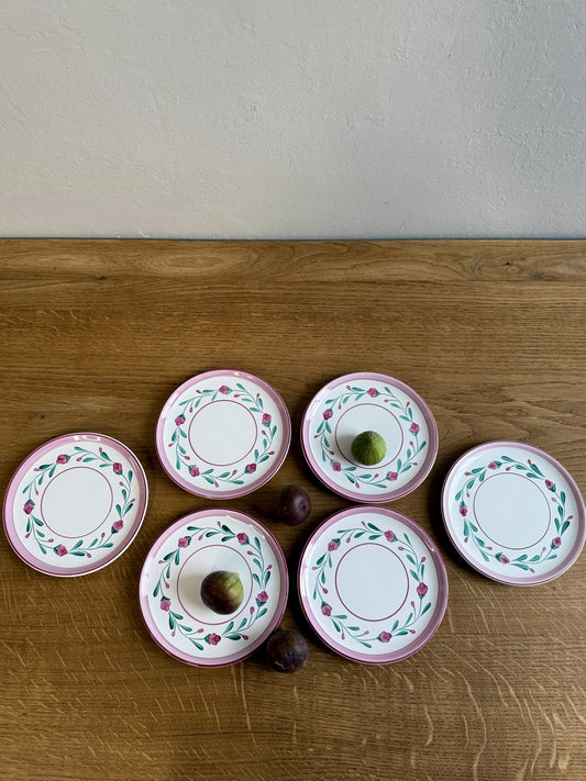 Assiettes à dessert décor floral - lot de 6