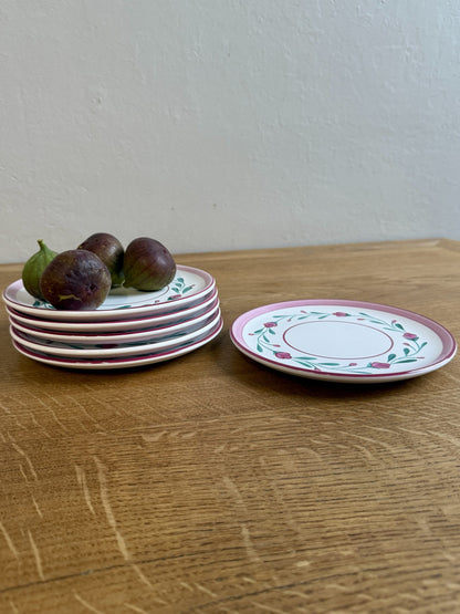 Assiettes à dessert décor floral - lot de 6