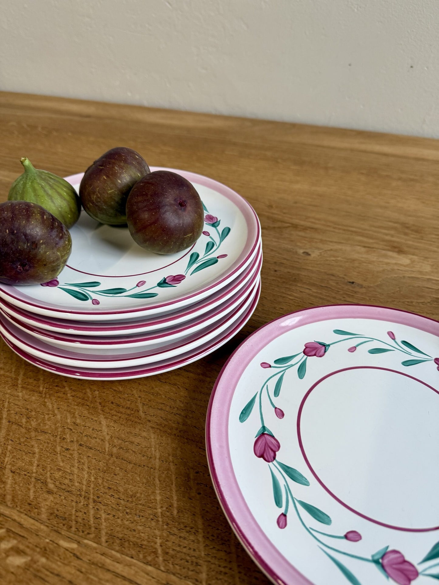 Assiettes à dessert décor floral - lot de 6