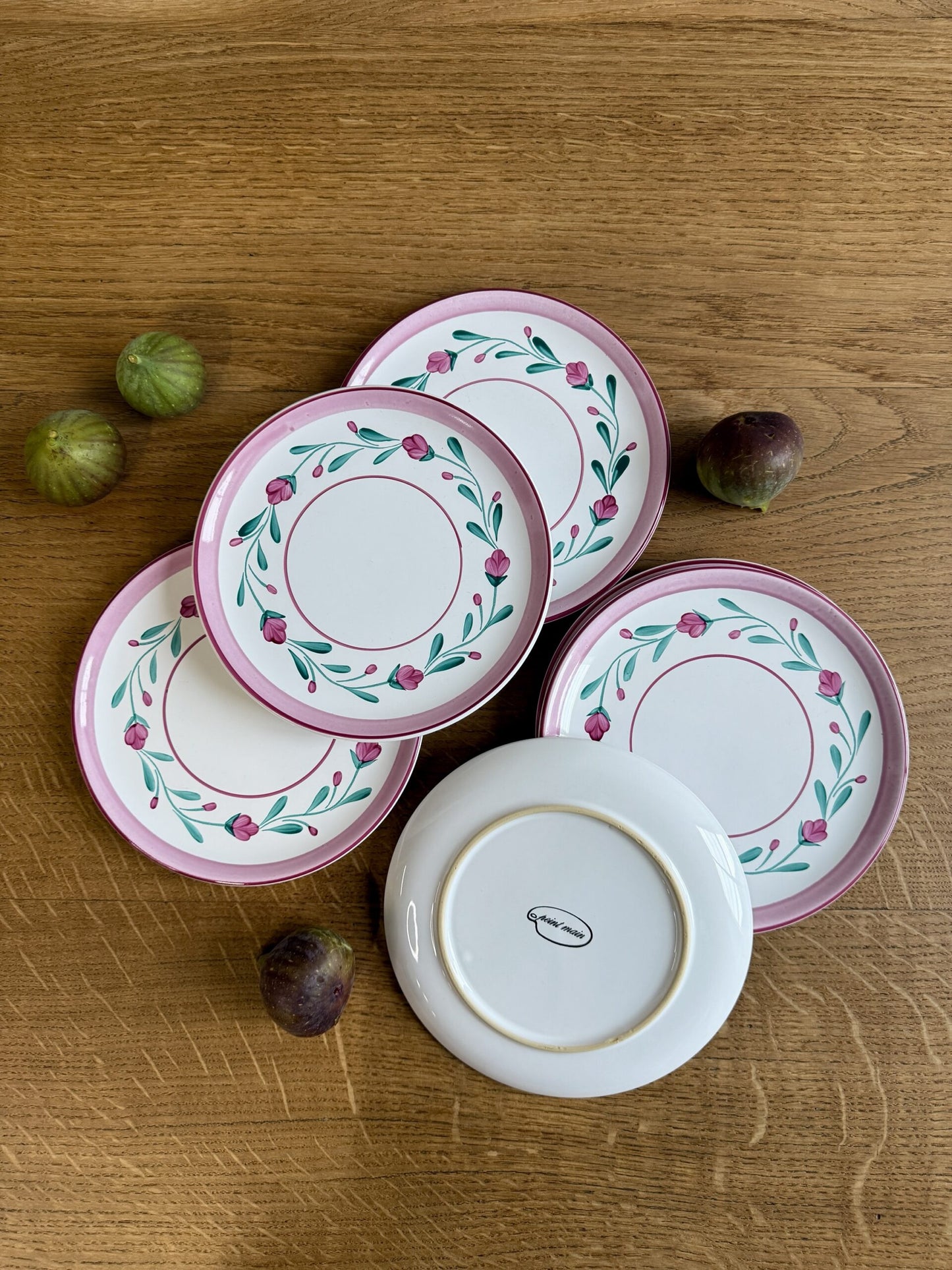 Assiettes à dessert décor floral - lot de 6