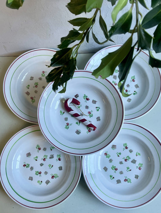 5 assiettes creuses Luneville K&G