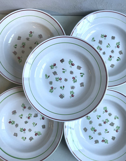 5 assiettes creuses Luneville K&G