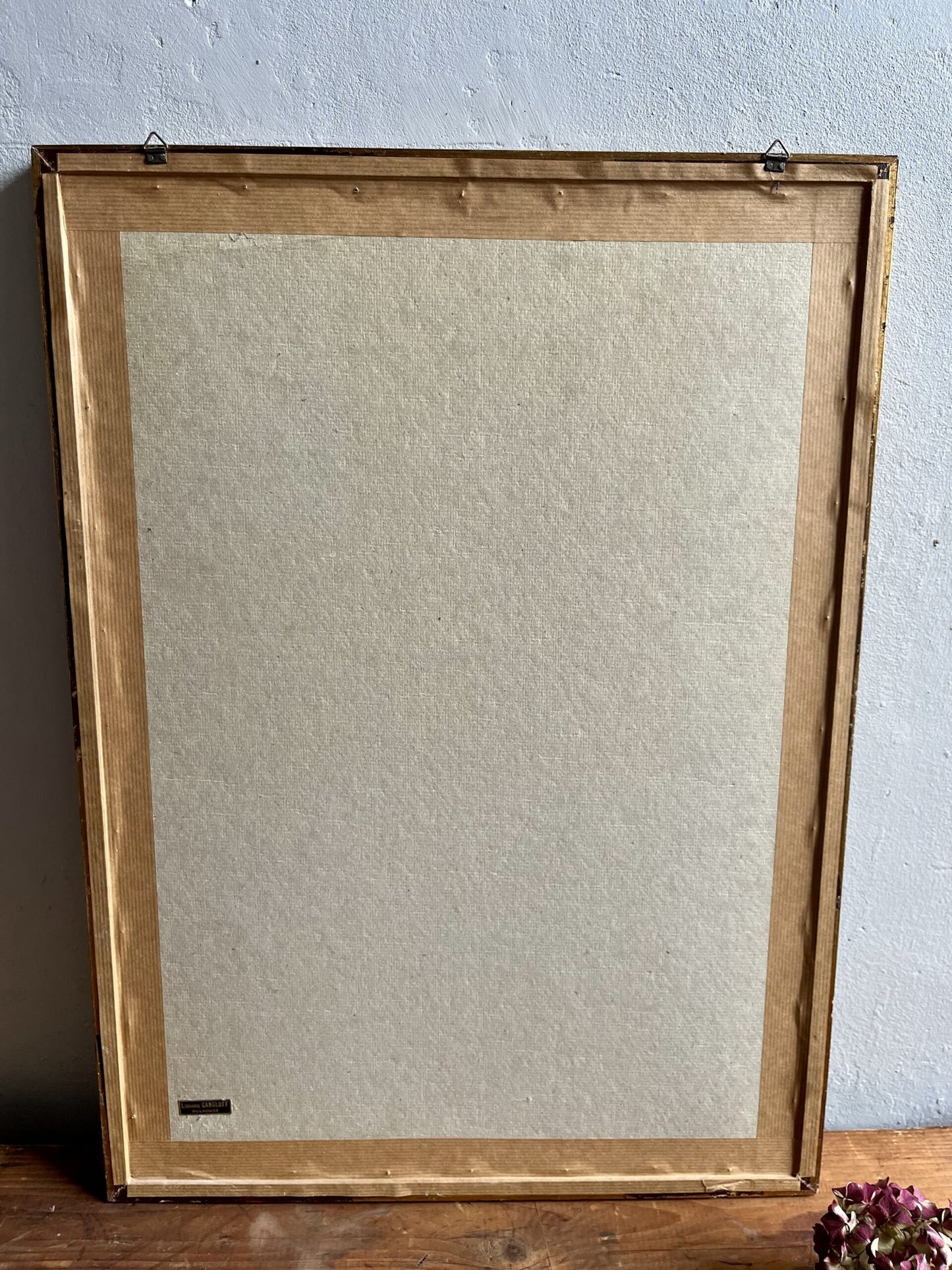 Dessin au crayon sous cadre/ vue de Thann