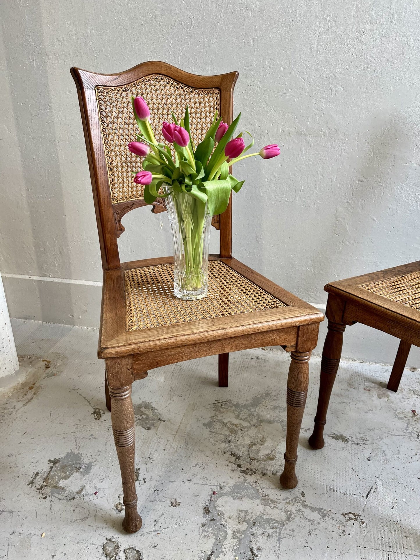 Chaises assise cannage/ lot de 2