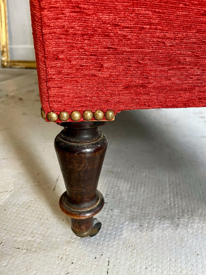 Canapé ancien rouge orangé