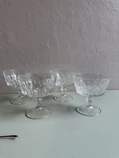 Coupes à champagne ciselées - lot de 7