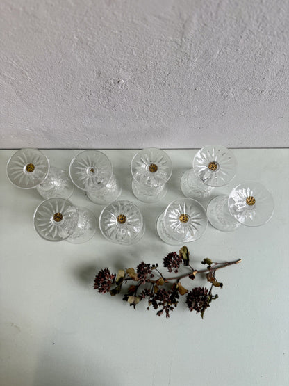 Verres à pieds en cristal ciselé - lot de 8