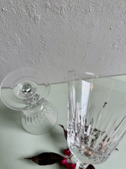 Verres à pied en cristal ciselé - lot de 2