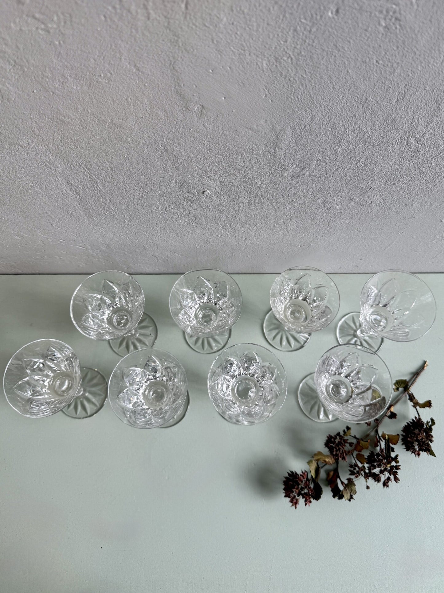 Verres à pied ciselés - lot de 8