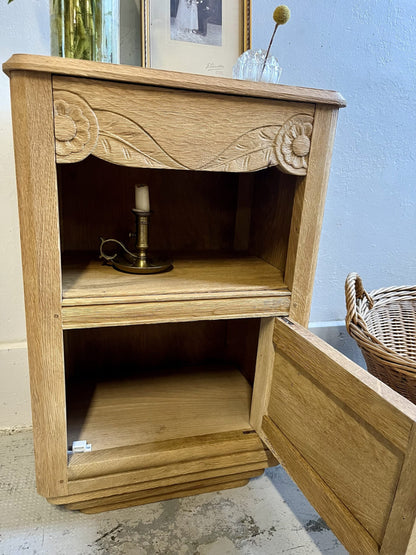 Chevet art déco tiroir gravé