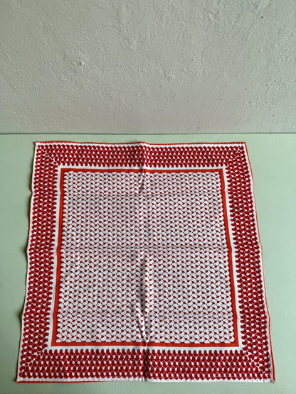 Lot de 6 serviettes rouges à motif oiseau graphique