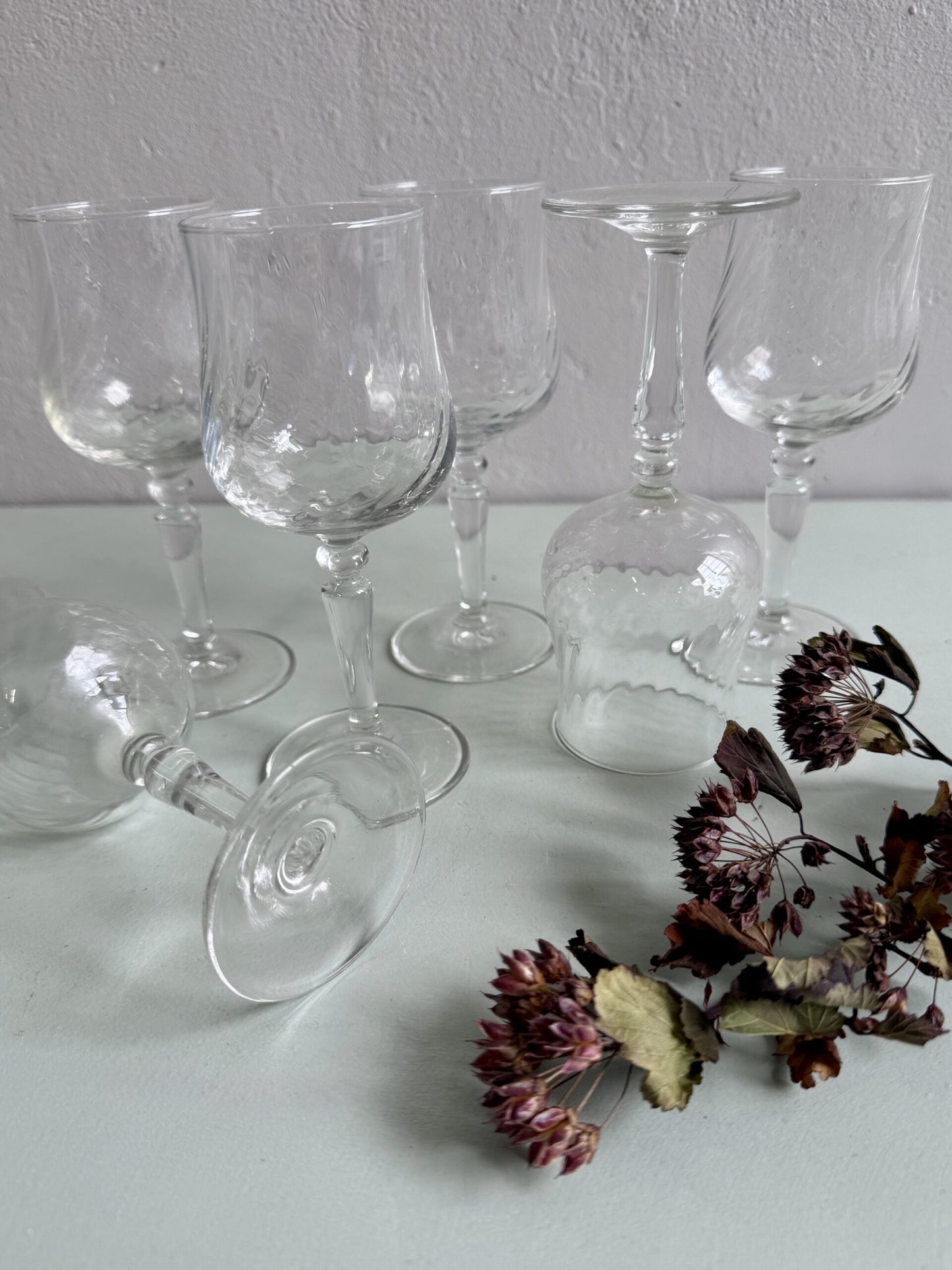 Lot de 6 verres à pied vintage Luminarc