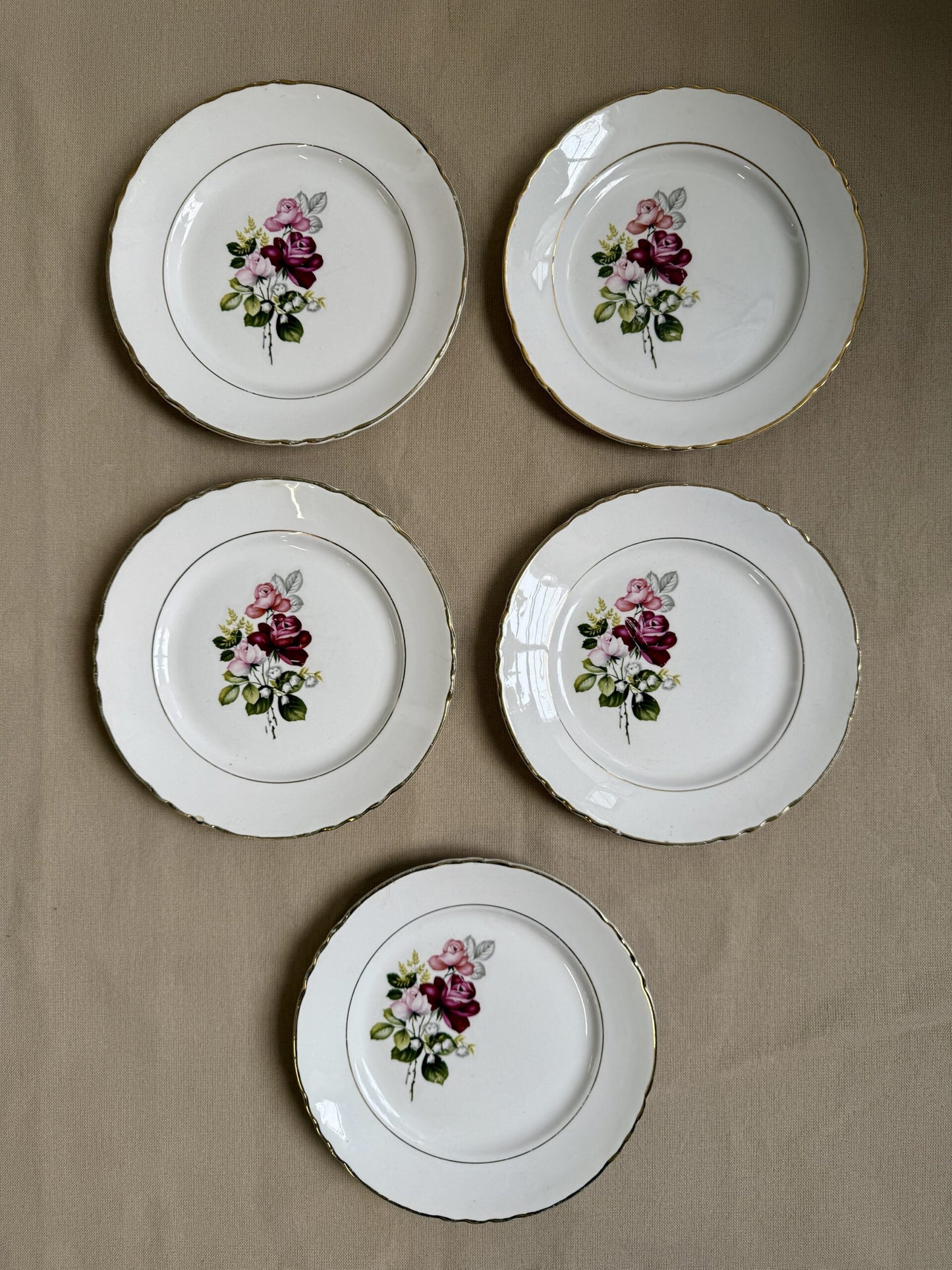 Assiettes plates Moulin des Loups modèle Orchies - lot de 5