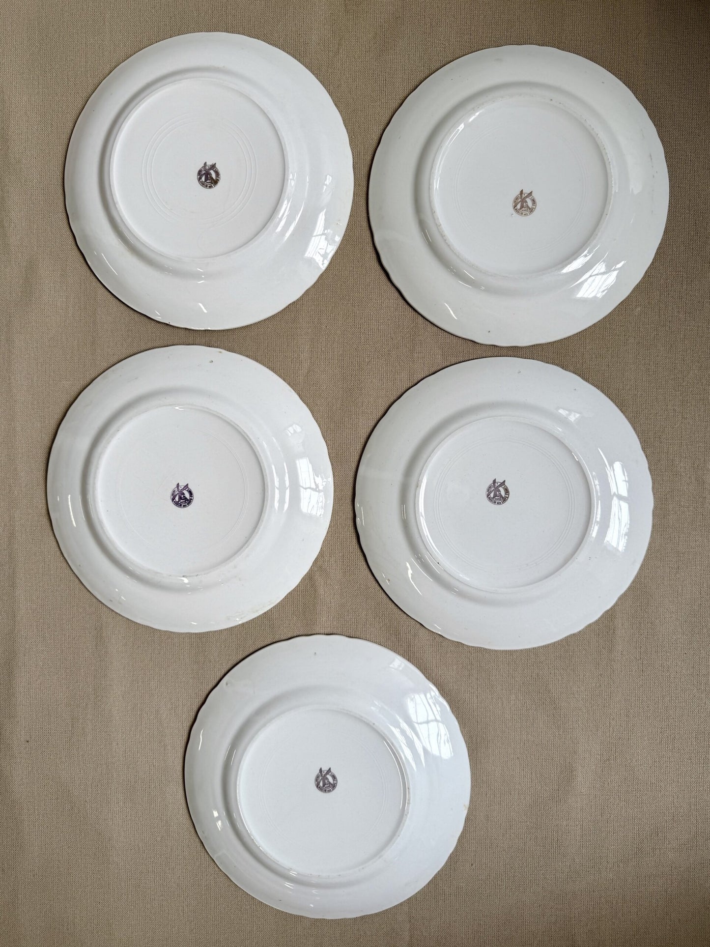 Assiettes plates Moulin des Loups modèle Orchies - lot de 5