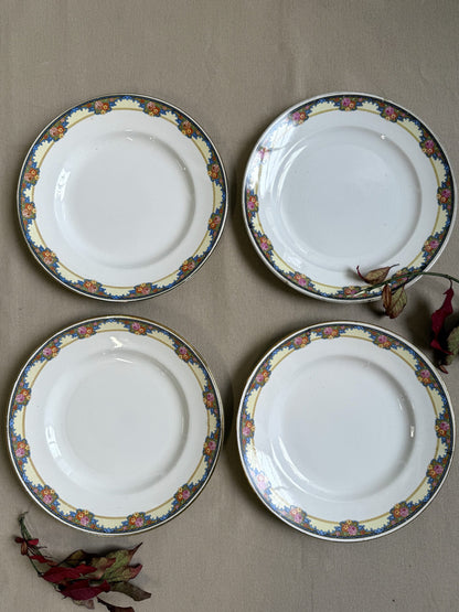 Assiettes plates Saint-Amand - lot de 4