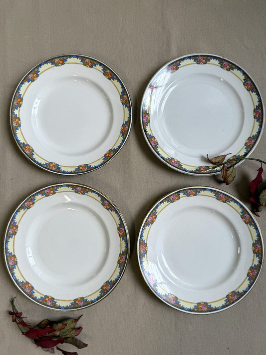 Assiettes plates Saint-Amand - lot de 4