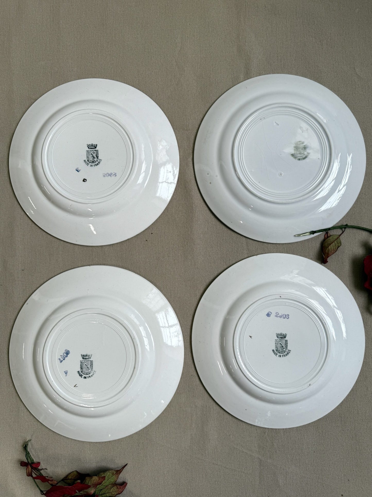 Assiettes plates Saint-Amand - lot de 4