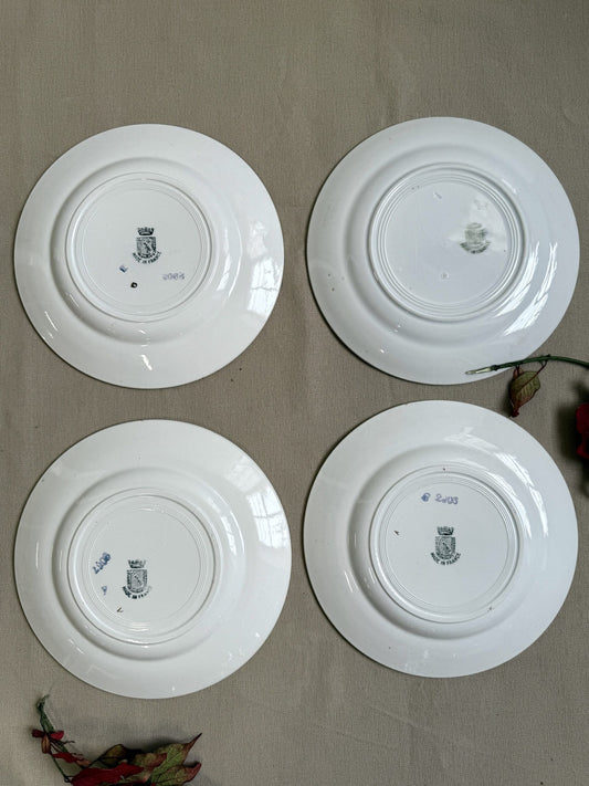 Assiettes plates Saint-Amand - lot de 4