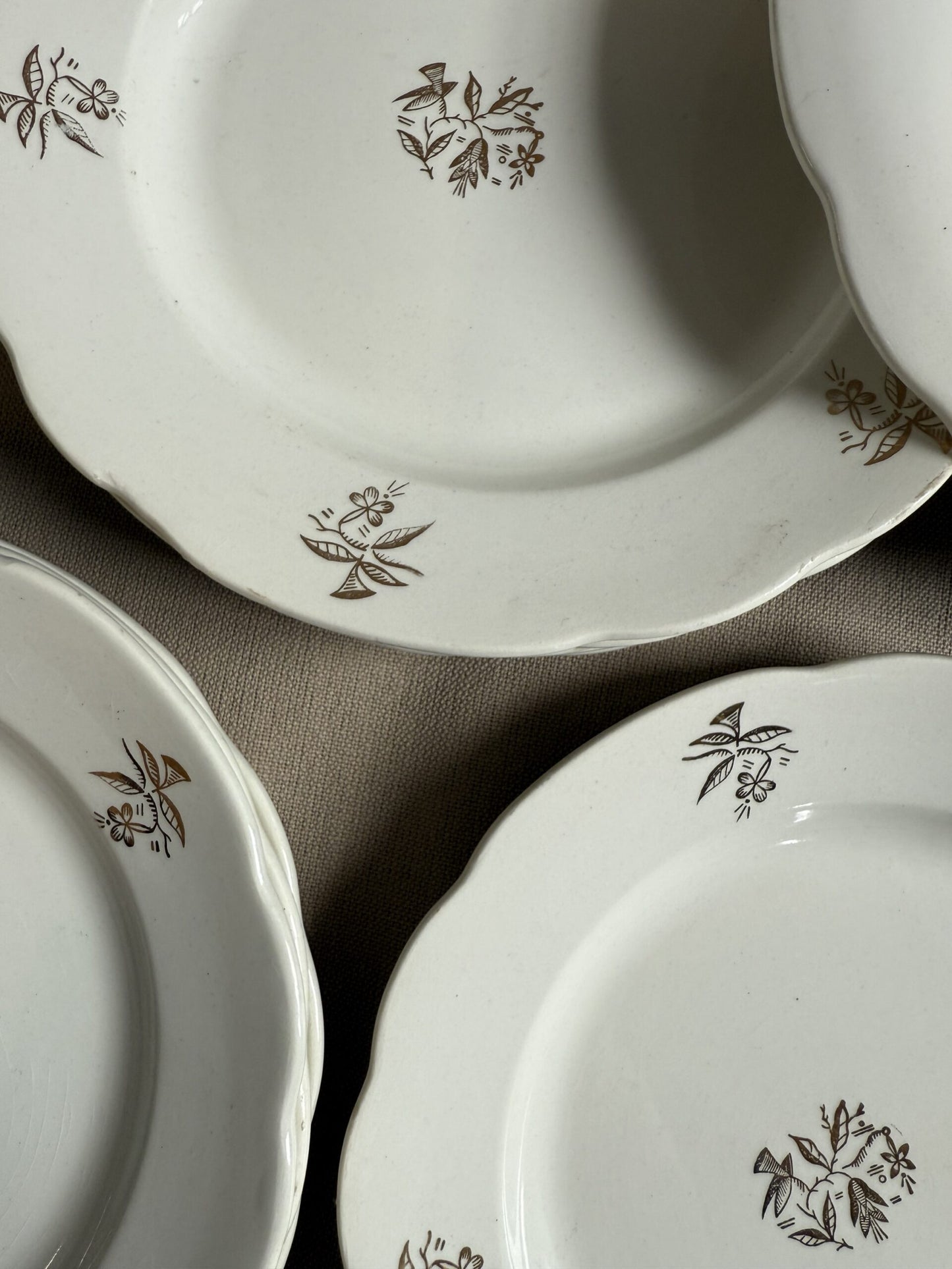 Lot de 10 assiettes plates en faïence blanche