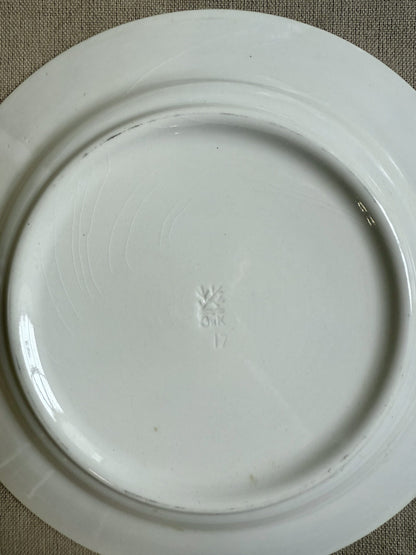 Assiettes plates faïence bleu et blanc 24 cm – lot de 6