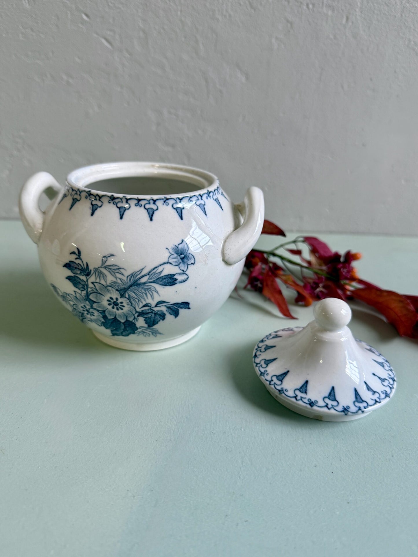 Sucrier Sarreguemines modèle Flore