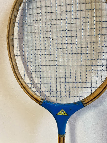 Ancienne raquette de badminton bleue