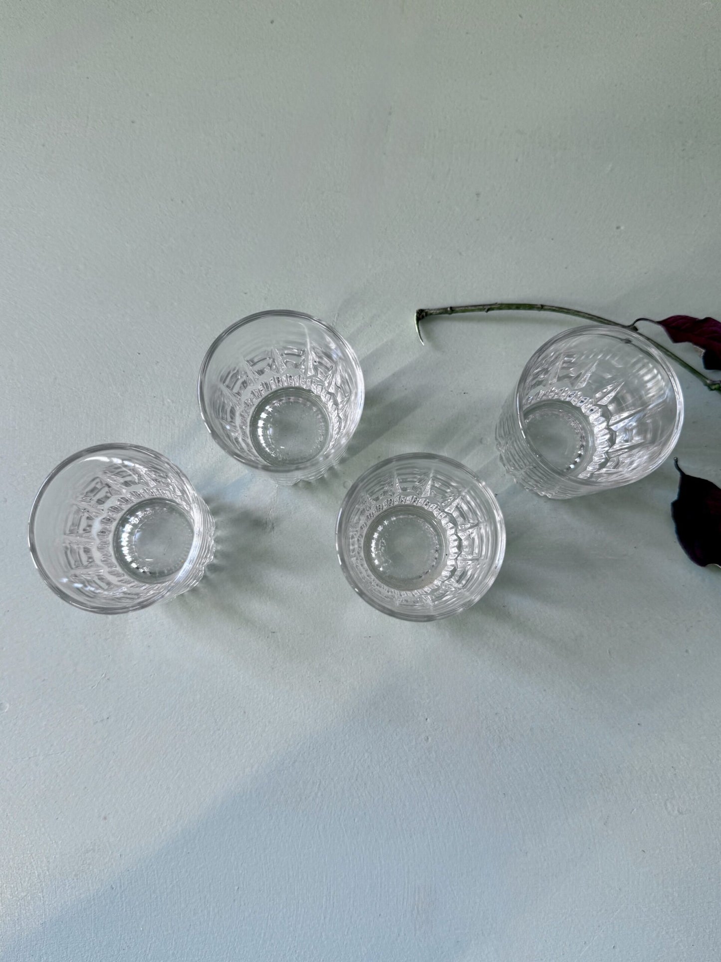 Verres à liqueur vintage ciselés - lot de 4